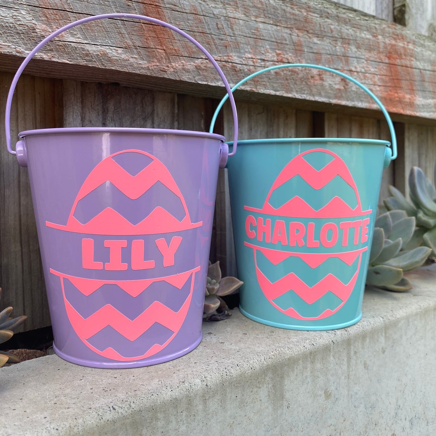 PINK GLOW IN THE DARK Easter Egg Bucket with name